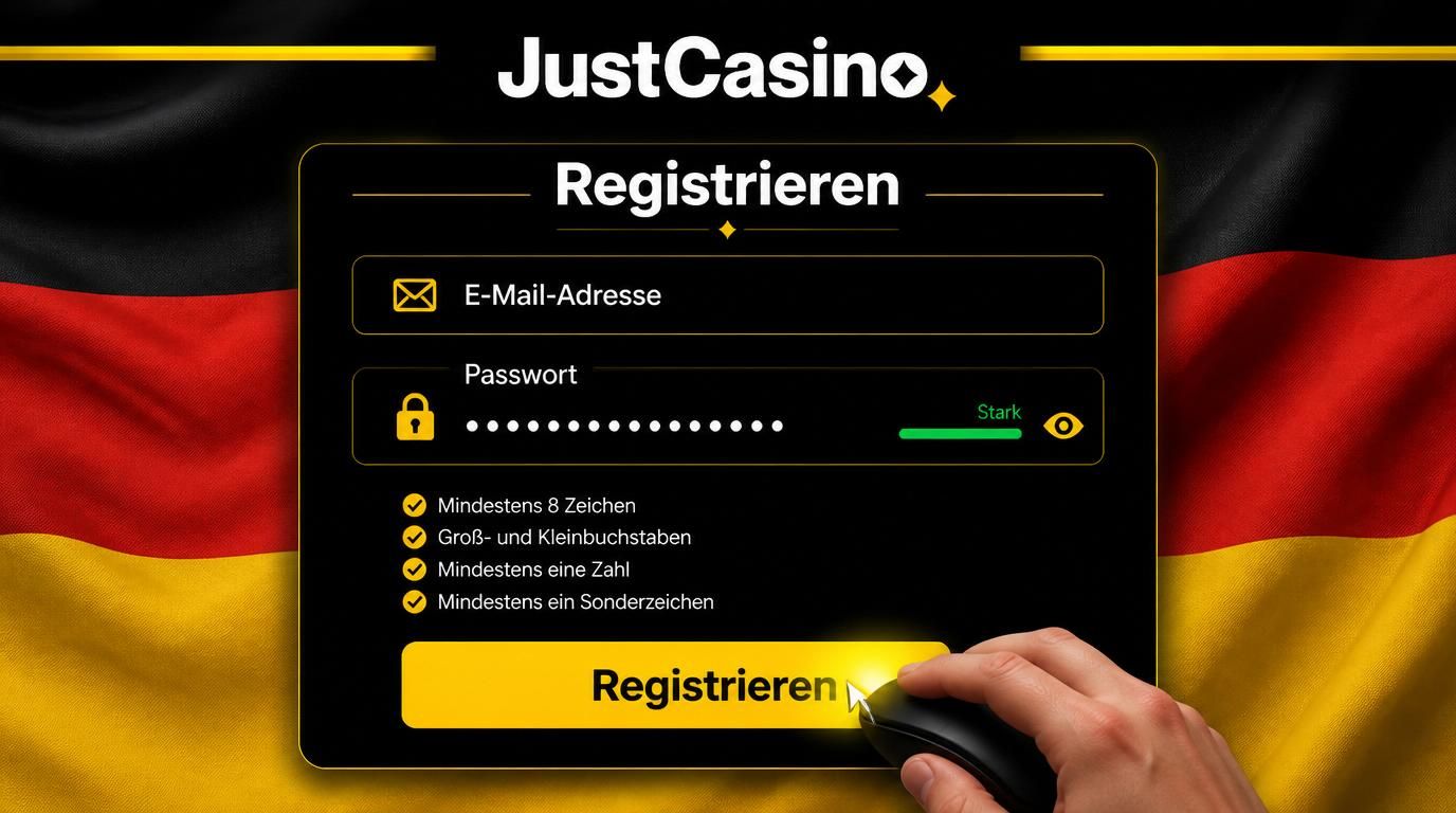 Formular zur Registrierung mit deutschem Touch und starkem Passwort.
