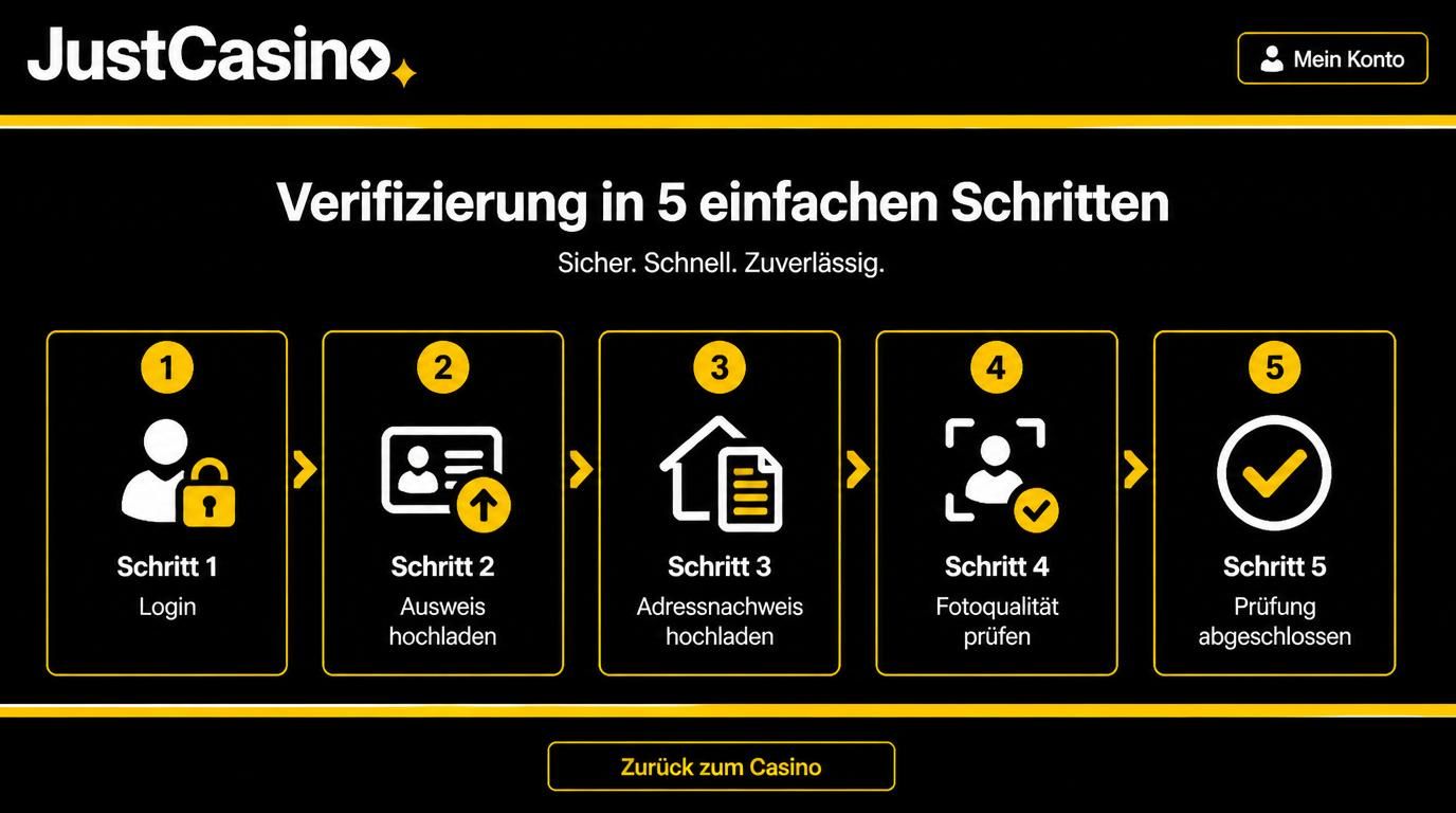 Die fĂŒnf KYC-Schritte ĂŒbersichtlich dargestellt.
